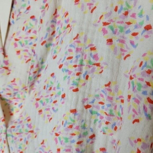 NWT FRNCH Womens Romanne Cotton V-neck Puff sleeve Shirtdress Size S - Picture 10 of 16